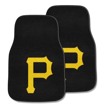 Wholesale-Pittsburgh Pirates 2-pc Carpet Car Mat Set MLB Auto Floor Mat - 2 piece Set - 17" x 27" SKU: 6497