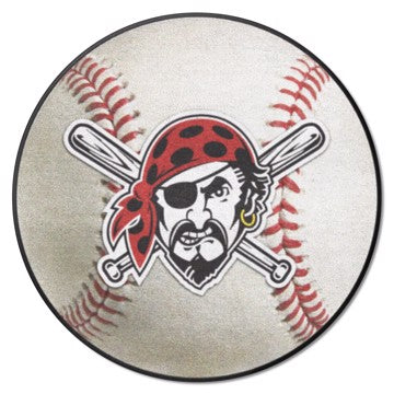 Wholesale-Pittsburgh Pirates Baseball Mat MLB Accent Rug - Round - 27" diameter SKU: 30737