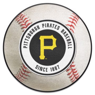 Wholesale-Pittsburgh Pirates Baseball Mat MLB Accent Rug - Round - 27" diameter SKU: 6496