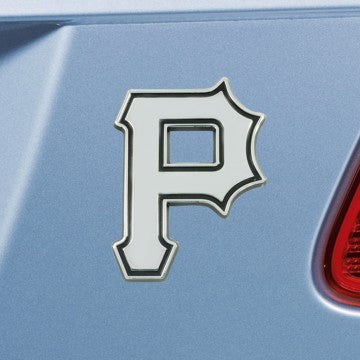 Wholesale-Pittsburgh Pirates Emblem - Chrome MLB Exterior Auto Accessory - Chrome Emblem - 2" x 3.2" SKU: 26690