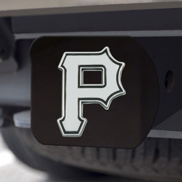 Wholesale-Pittsburgh Pirates Hitch Cover MLB Chrome Emblem on Black Hitch - 3.4" x 4" SKU: 26682