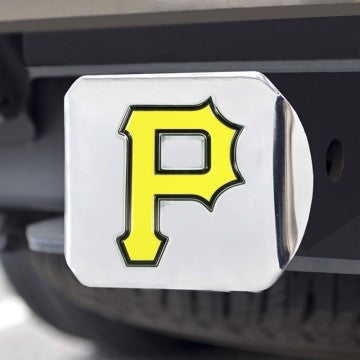 Wholesale-Pittsburgh Pirates Hitch Cover MLB Color Emblem on Chrome Hitch - 3.4" x 4" SKU: 26691