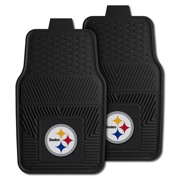 Wholesale-Pittsburgh Steelers 2-pc Vinyl Car Mat Set NFL Auto Floor Mat - 2 piece Set - 17" x 27" SKU: 8752