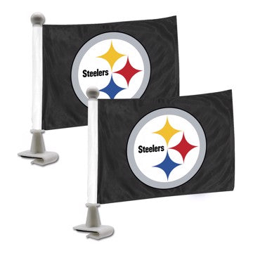 Wholesale-Pittsburgh Steelers Ambassador Flags NFL Mini Auto Flags - 2 Piece - 4" x 6" SKU: 61881