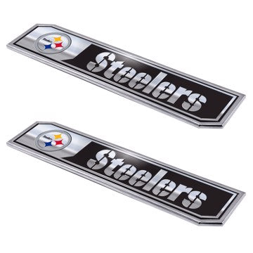 Wholesale-Pittsburgh Steelers Embossed Truck Emblem 2-pk NFL Exterior Auto Accessory - Aluminum - 2 Piece Set SKU: 60818