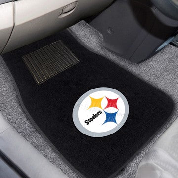 Wholesale-Pittsburgh Steelers Embroidered Car Mat Set NFL Auto Floor Mat - 2 piece Set - 17" x 25.5" SKU: 10302
