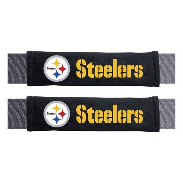 Wholesale-Pittsburgh Steelers Embroidered Seatbelt Pad - Pair NFL Interior Auto Accessory - 2 Pieces SKU: 32059
