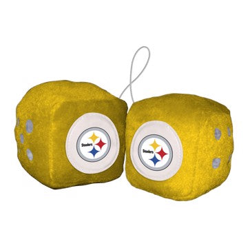 Wholesale-Pittsburgh Steelers Fuzzy Dice NFL 3" Cubes SKU: 31994