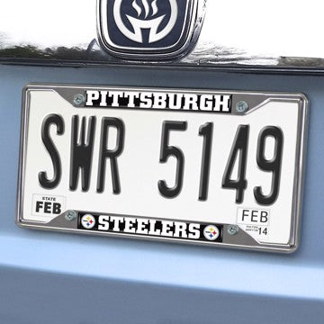 Wholesale-Pittsburgh Steelers License Plate Frame NFL Exterior Auto Accessory - 6.25" x 12.25" SKU: 17212
