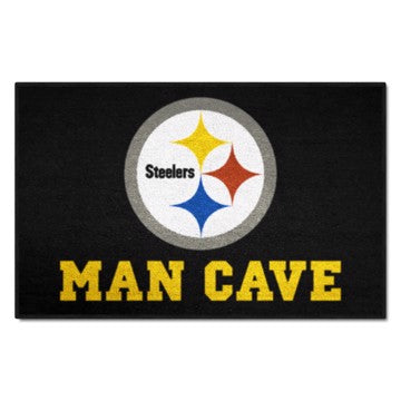 Wholesale-Pittsburgh Steelers Man Cave Starter NFL Accent Rug - 19" x 30" SKU: 14357