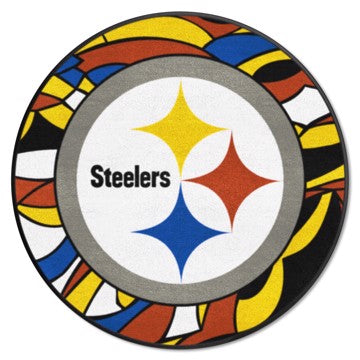 Wholesale-Pittsburgh Steelers NFL x FIT Roundel Mat NFL Accent Rug - Round - 27" diameter SKU: 23354