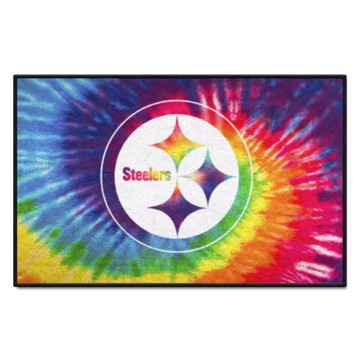Wholesale-Pittsburgh Steelers Starter Mat - Tie Dye NFL Accent Rug - 19" x 30" SKU: 34269