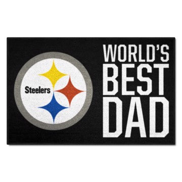 Wholesale-Pittsburgh Steelers World's Best Dad Starter Mat NFL Accent Rug - 19" x 30" SKU: 18181