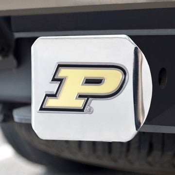 Wholesale-Purdue Hitch Cover Purdue University Color Emblem on Chrome Hitch Cover 3.4"x4" - "P" Logo SKU: 22815