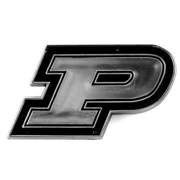 Wholesale-Purdue Molded Chrome Emblem Purdue University Molded Chrome Emblem 3.25” x 3.25 - "P" Logo SKU: 60372