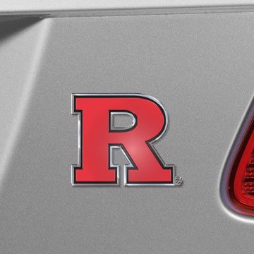 Wholesale-Rutgers Embossed Color Emblem Rutgers University Embossed Color Emblem 3.25” x 3.25” - "Block R" Logo SKU: 60579
