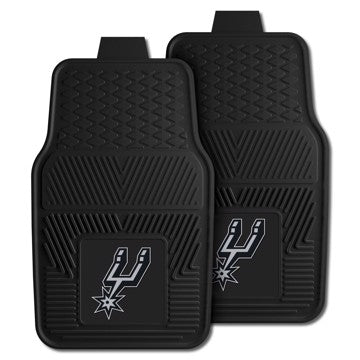 Wholesale-San Antonio Spurs 2-pc Vinyl Car Mat Set NBA Auto Floor Mat - 2 piece Set - 17" x 27" SKU: 9406