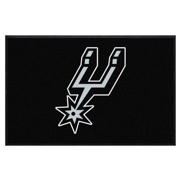 Wholesale-San Antonio Spurs 4X6 High-Traffic Mat with Rubber Backing NBA Commercial Mat - Landscape Orientation - Indoor - 43" x 67" SKU: 9601