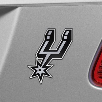 Wholesale-San Antonio Spurs Embossed Color Emblem NBA Exterior Auto Accessory - Aluminum Color SKU: 60441