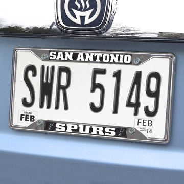 Wholesale-San Antonio Spurs License Plate Frame NBA Exterior Auto Accessory - 6.25" x 12.25" SKU: 14892