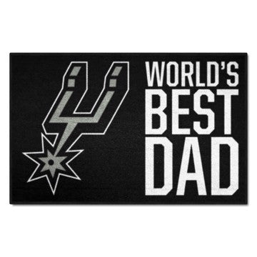 Wholesale-San Antonio Spurs Starter Mat - World's Best Dad NBA Accent Rug - 19" x 30" SKU: 31203