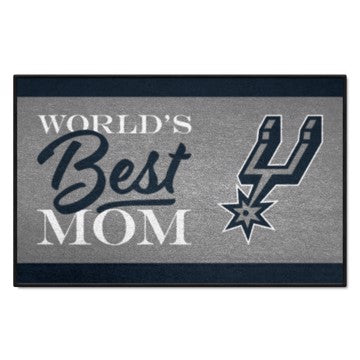 Wholesale-San Antonio Spurs Starter Mat - World's Best Mom NBA Accent Rug - 19" x 30" SKU: 34195