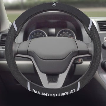 Wholesale-San Antonio Spurs Steering Wheel Cover NBA Universal Fit - 15" x 15" SKU: 14891