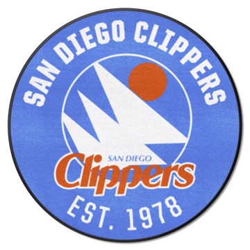 Wholesale-San Diego Clippers Roundel Mat - Retro Collection NBA Accent Rug - Round - 27" diameter SKU: 35395