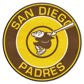 Wholesale-San Diego Padres Roundel Mat MLB Accent Rug - Round - 27" diameter SKU: 28200