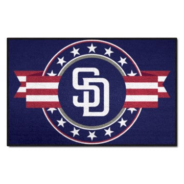 Wholesale-San Diego Padres Starter Mat - MLB Patriotic MLB Accent Rug - 19" x 30" SKU: 18550