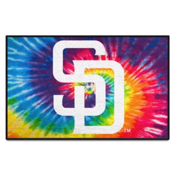 Wholesale-San Diego Padres Starter Mat - Tie Dye MLB Accent Rug - 19" x 30" SKU: 34957