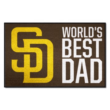 Wholesale-San Diego Padres World's Best Dad Starter Mat MLB Accent Rug - 19" x 30" SKU: 31136
