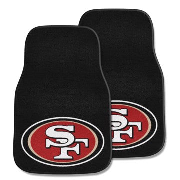 Wholesale-San Francisco 49ers 2-pc Carpet Car Mat Set NFL Auto Floor Mat - 2 piece Set - 17" x 27" SKU: 5833