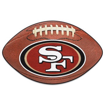 Wholesale-San Francisco 49ers Football Mat NFL Accent Rug - Shaped - 20.5" x 32.5" SKU: 5835