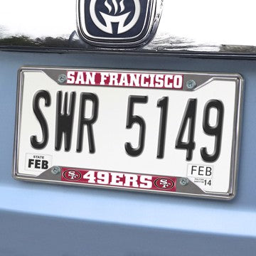 Wholesale-San Francisco 49ers License Plate Frame NFL Exterior Auto Accessory - 6.25" x 12.25" SKU: 15043