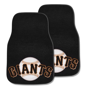 Wholesale-San Francisco Giants 2-pc Carpet Car Mat Set MLB Auto Floor Mat - 2 piece Set - 17" x 27" SKU: 6540