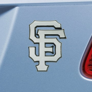 Wholesale-San Francisco Giants Emblem - Chrome MLB Exterior Auto Accessory - Chrome Emblem - 2" x 3.2" SKU: 26707