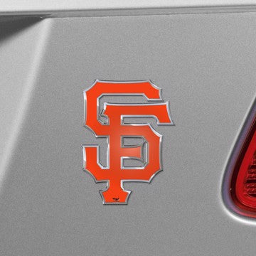 Wholesale-San Francisco Giants Embossed Color Emblem MLB Exterior Auto Accessory - Aluminum Color SKU: 60417