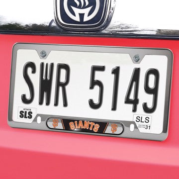 Wholesale-San Francisco Giants Embossed License Plate Frame MLB Exterior Auto Accessory - 6.25" x 12.25" SKU: 63375