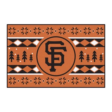 Wholesale-San Francisco Giants Holiday Sweater Starter Mat MLB Accent Rug - 19" x 30" SKU: 32424