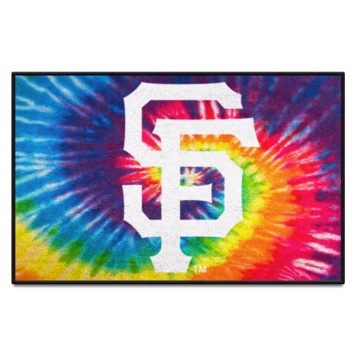 Wholesale-San Francisco Giants Starter Mat - Tie Dye MLB Accent Rug - 19" x 30" SKU: 34959