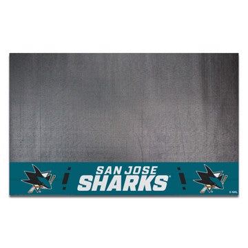 Wholesale-San Jose Sharks Grill Mat NHL Vinyl Mat - 26" x 42" SKU: 14248