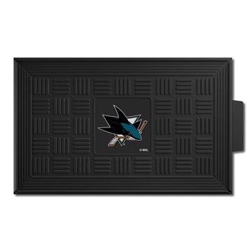 Wholesale-San Jose Sharks Medallion Door Mat NHL Outdoor Door Mat - 19.5" x 31" SKU: 11494