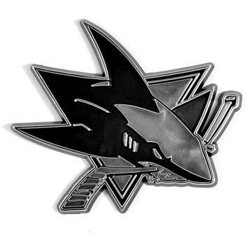 Wholesale-San Jose Sharks Molded Chrome Emblem NHL Plastic Auto Accessory SKU: 60313