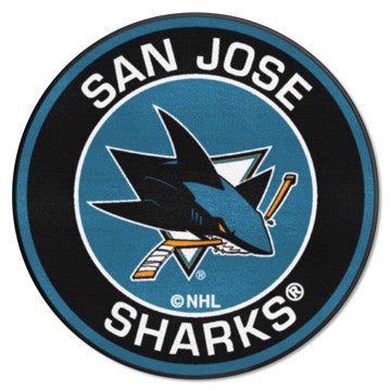 Wholesale-San Jose Sharks Roundel Mat NHL Accent Rug - Round - 27" diameter SKU: 18885