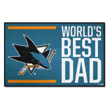 Wholesale-San Jose Sharks Starter Mat - World's Best Dad NHL Accent Rug - 19" x 30" SKU: 31167
