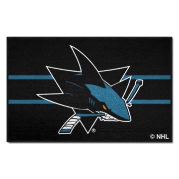 Wholesale-San Jose Sharks Starter - Uniform Alternate Jersey NHL Accent Rug - 19" x 30" SKU: 31947