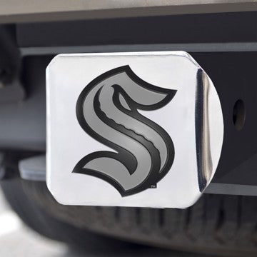 Wholesale-Seattle Kraken Hitch Cover NHL Chrome Emblem on Chrome Hitch - 3.4" x 4" SKU: 31958