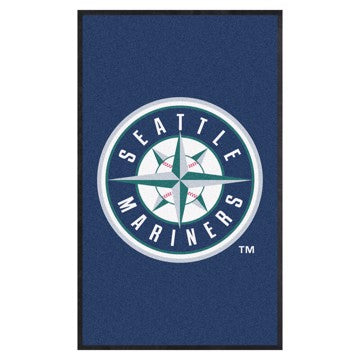 Wholesale-Seattle Mariners 3X5 High-Traffic Mat with Durable Rubber Backing MLB Commercial Mat - Portrait Orientation - Indoor - 33.5" x 57" SKU: 9647