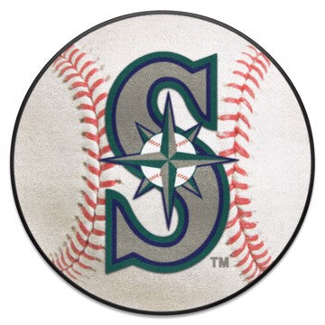 Wholesale-Seattle Mariners Baseball Mat MLB Accent Rug - Round - 27" diameter SKU: 6415